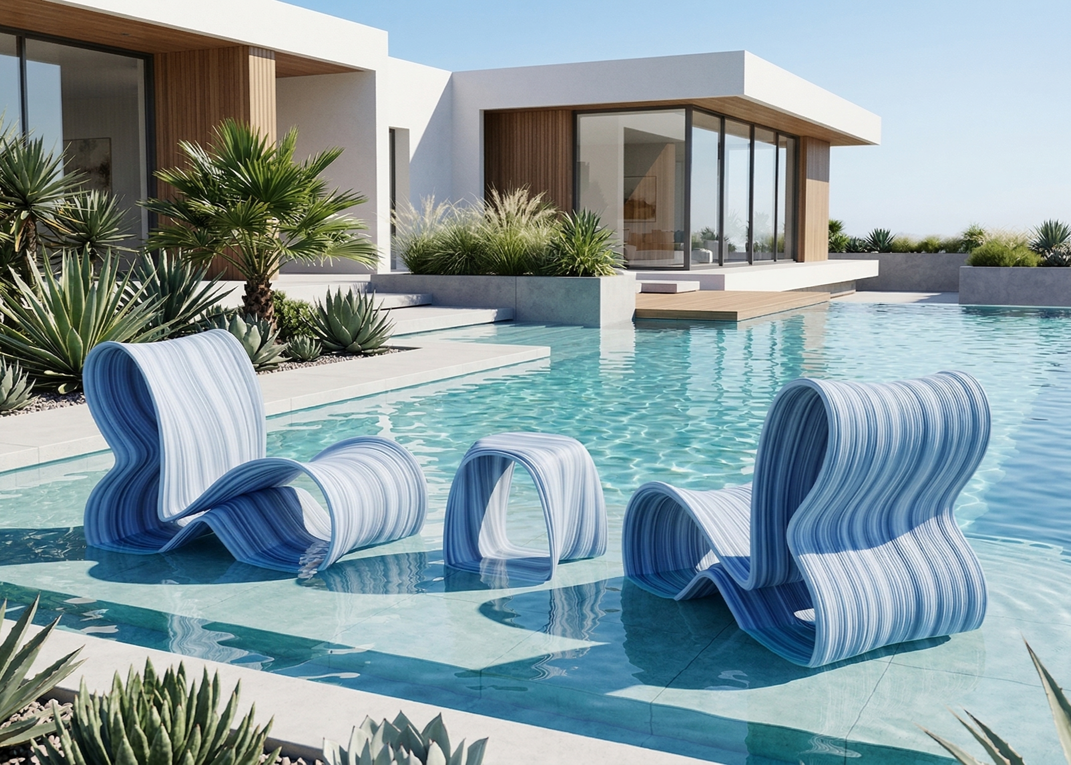 Baja Side Table & Stool – Pool Series