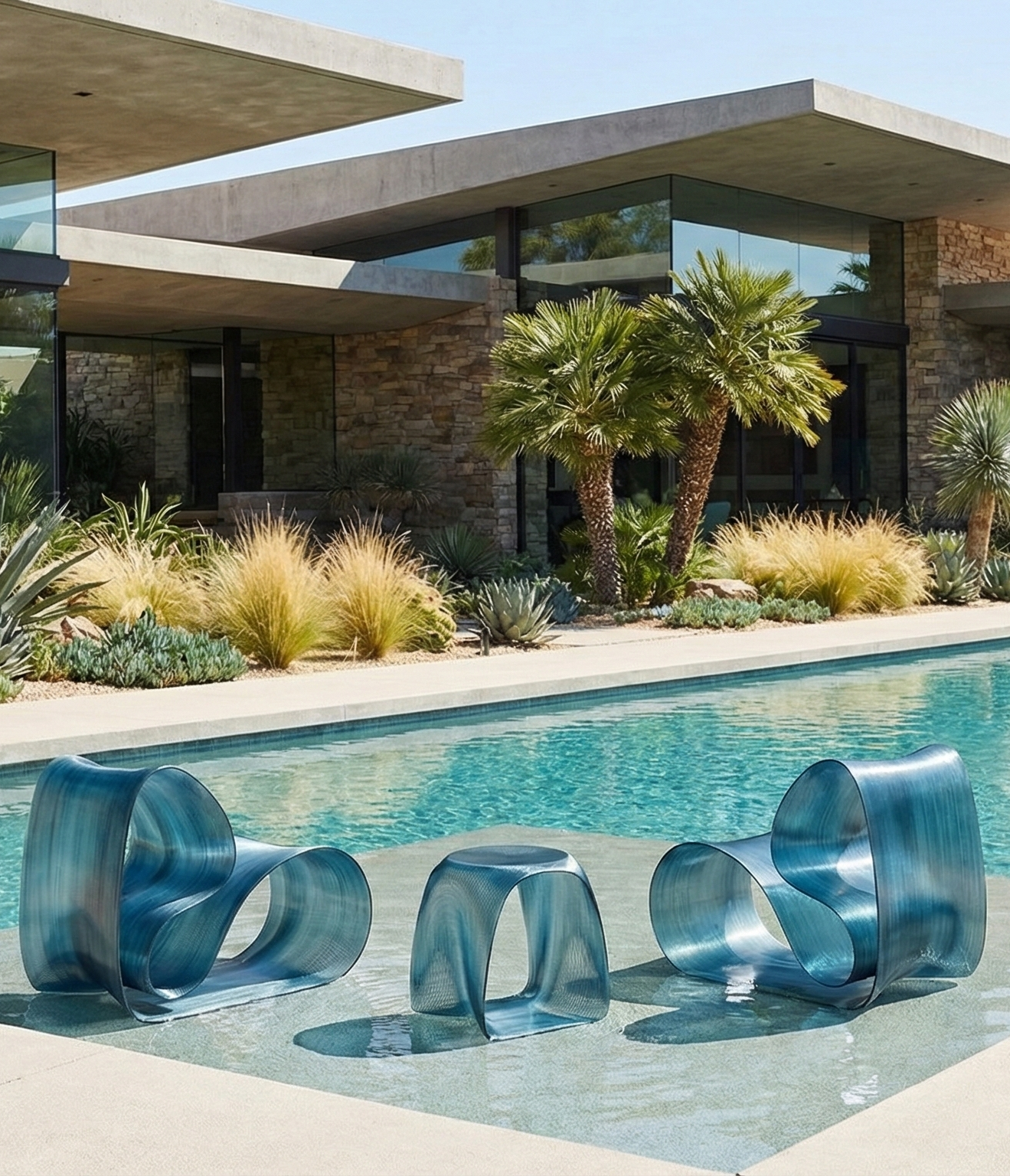 Baja Side Table & Stool – Pool Series